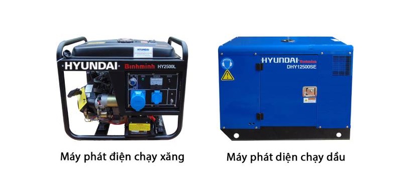 mua máy phát điện chạy xăng hay dầu