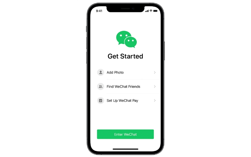 đăng nhập và sử dụng wechat