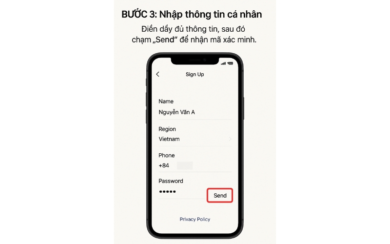 nhập thông tin cá nhân