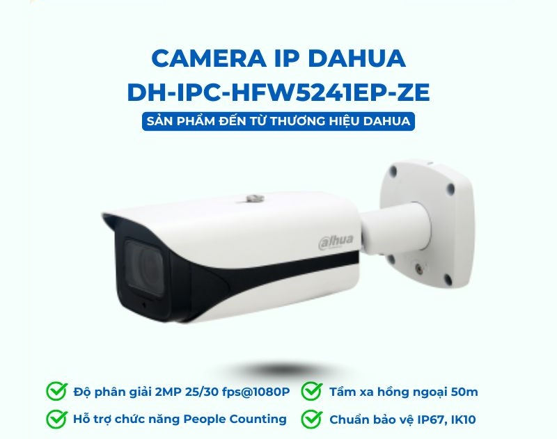Camera IP Dahua 2MP DH-IPC-HFW5241EP-ZE