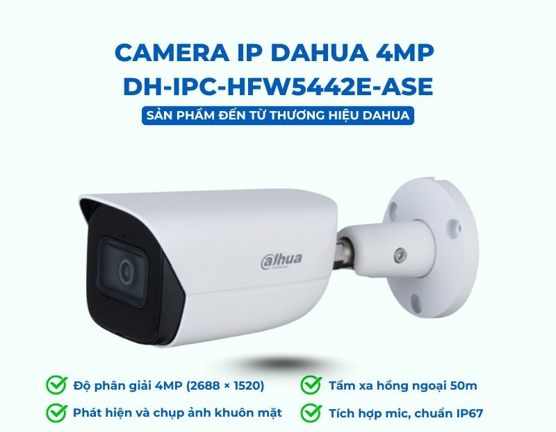 Camera IP Dahua 4MP DH-IPC-HFW5442E-ASE